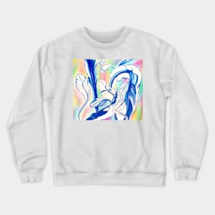 Plant in Blue Marker - Leaf of Life Miracle Leaf - Rainbow Crewneck Sweatshirt